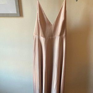 Blush Satin Midi Dress (Women's US 10, Never Worn)